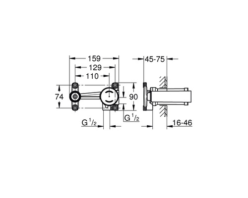 GROHE inbouwwastafelmengkraan, onderkast 23571000