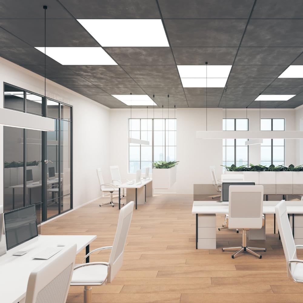 LUXULA 6x LED Panel 62x62cm Rasterleuchte - 36W 3600lm - 4000K Neutralweiß - flimmerfrei - mit Netzteil 230V - LED Deckenleuchte für Rasterdecke - Einlegeleuchte Büroleuchte Gewerbe
