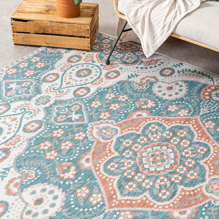 Bohemian buitenkleed - Vedra Medaillon Blauw