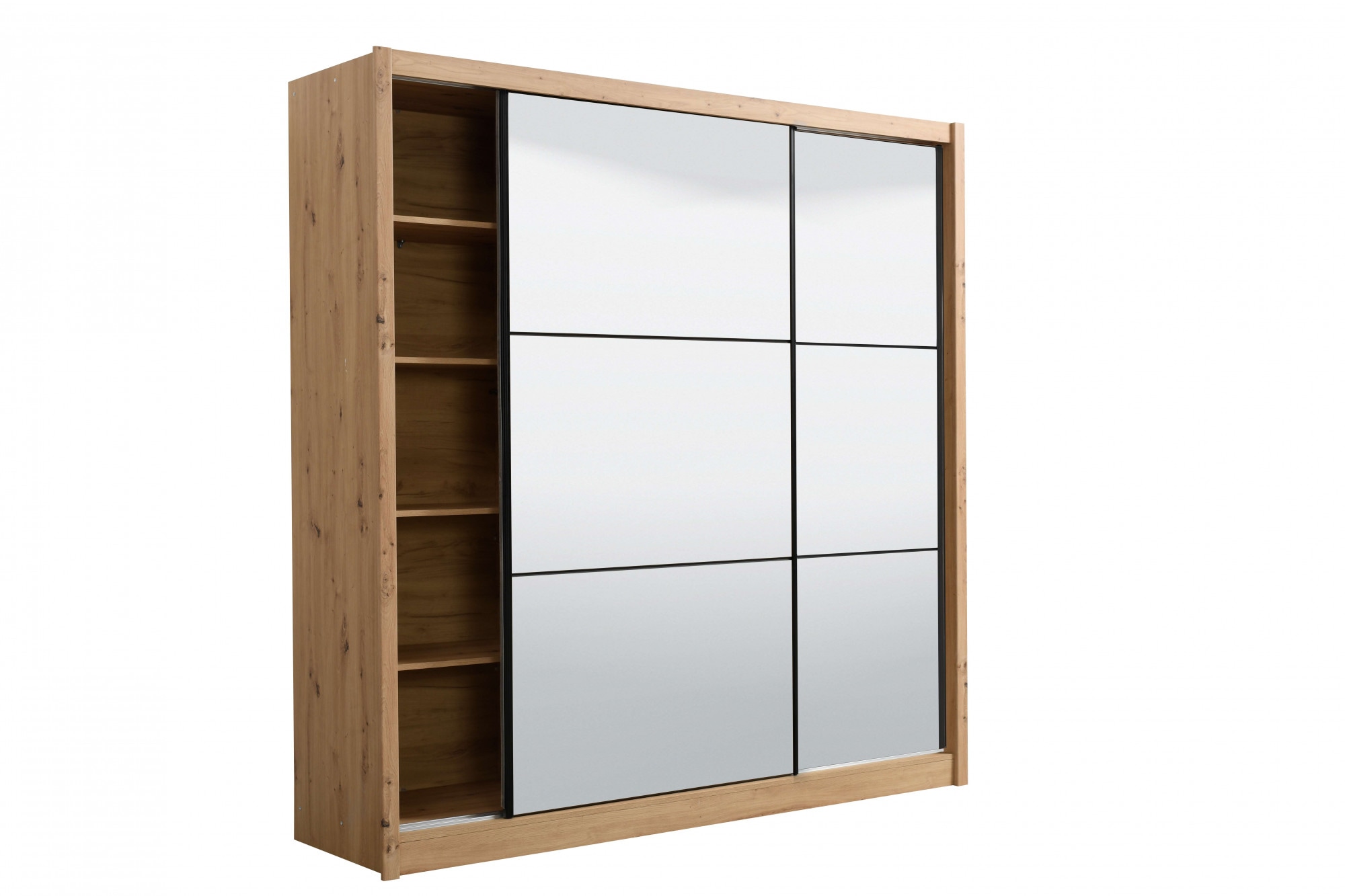 INOSIGN Schwebetürenschrank »Navara Kleiderschrank mit Spiegel Wäscheschrank« mit kompletter Spiegelfront, FSC®-zertifiziert, 213,5x215,5x61cm