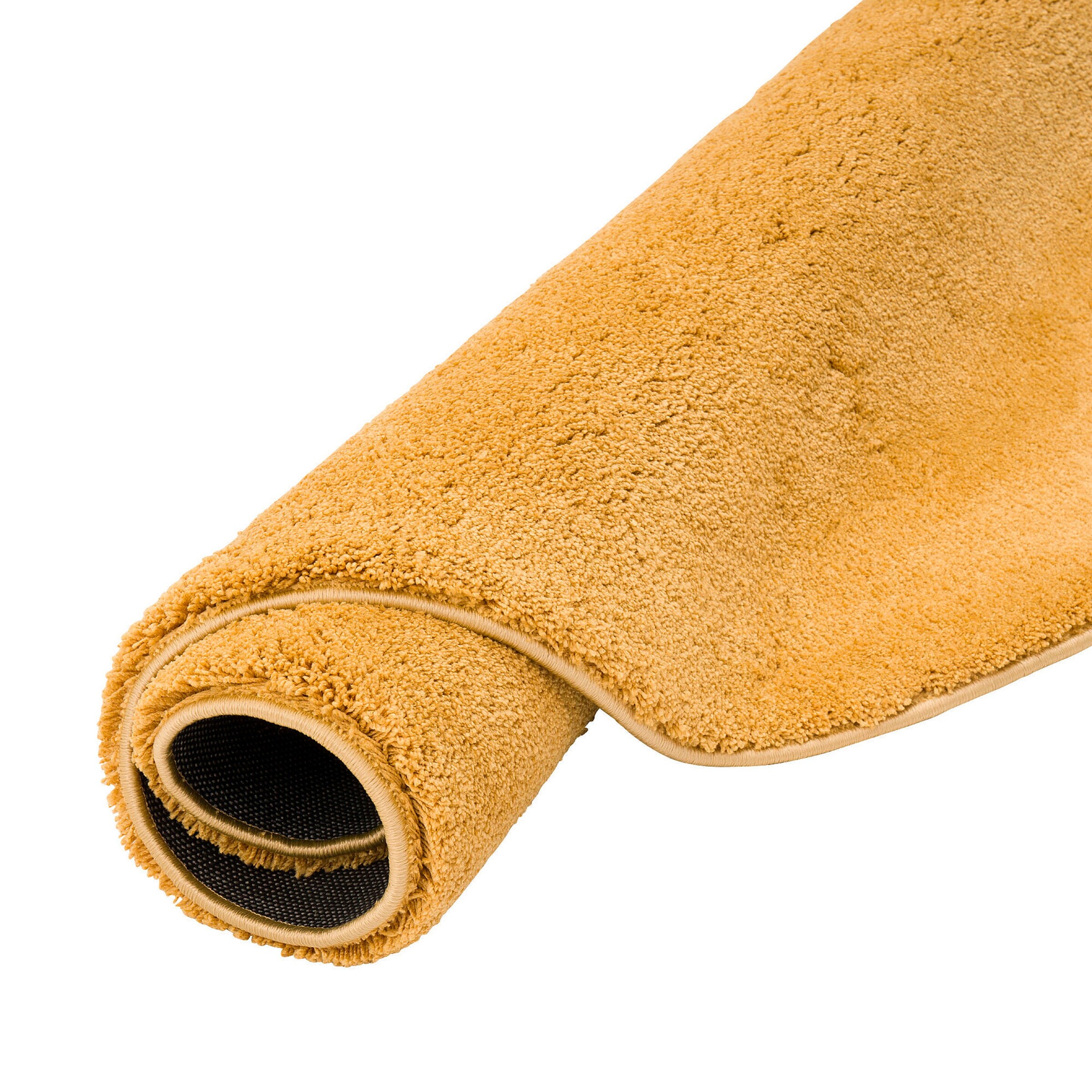 Pergamon Super Soft Kinder Hochflor Teppich Silky Kids Rund Curry - 200x200 cm
