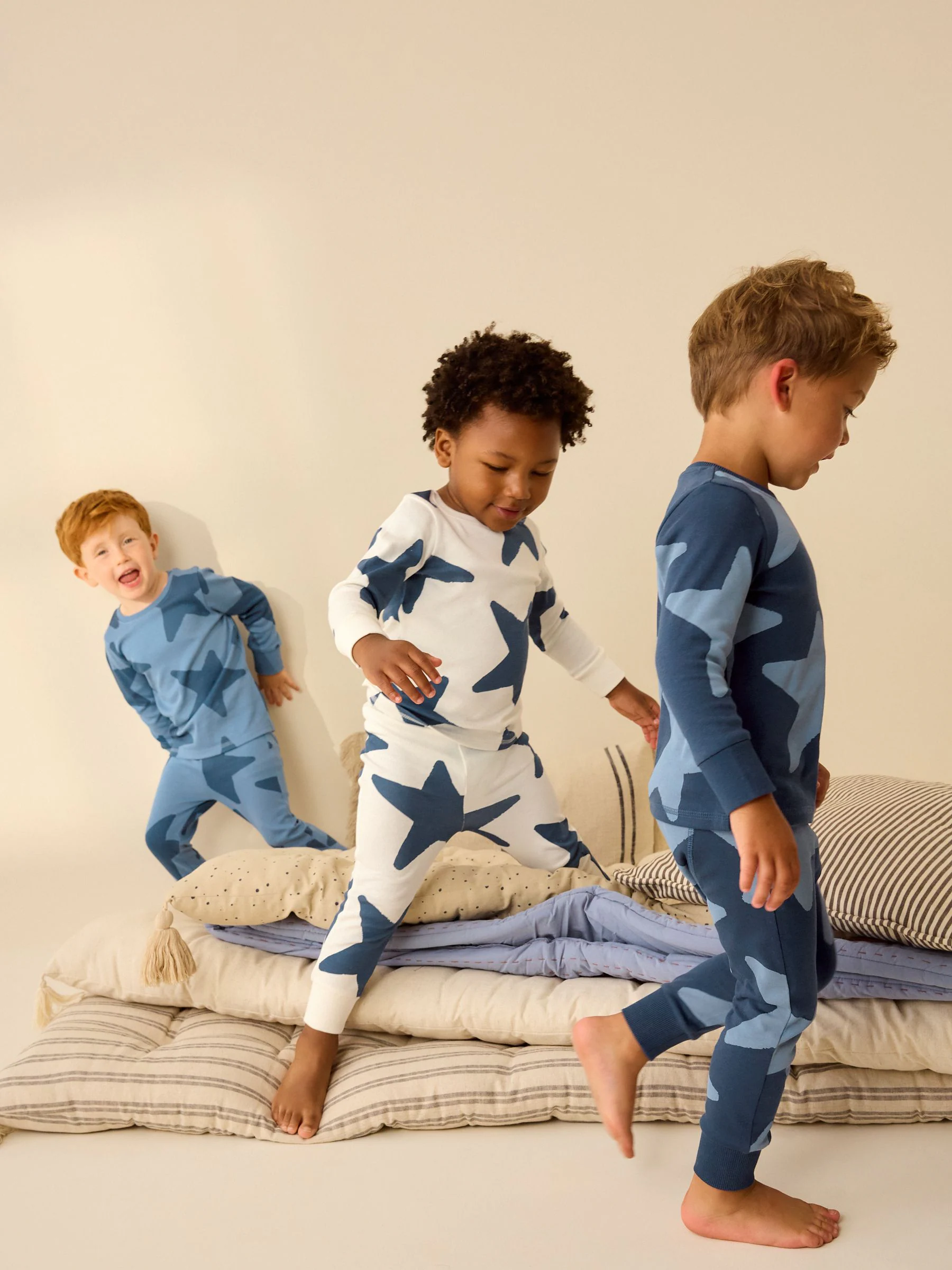 Blauw/marine - Verpakking van 3 knusse pyjama's (9 mnd-10 jr)