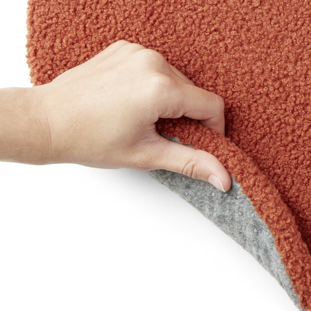 Galette de chaise en tissu bouclette rouge rooibos Ø38 cm