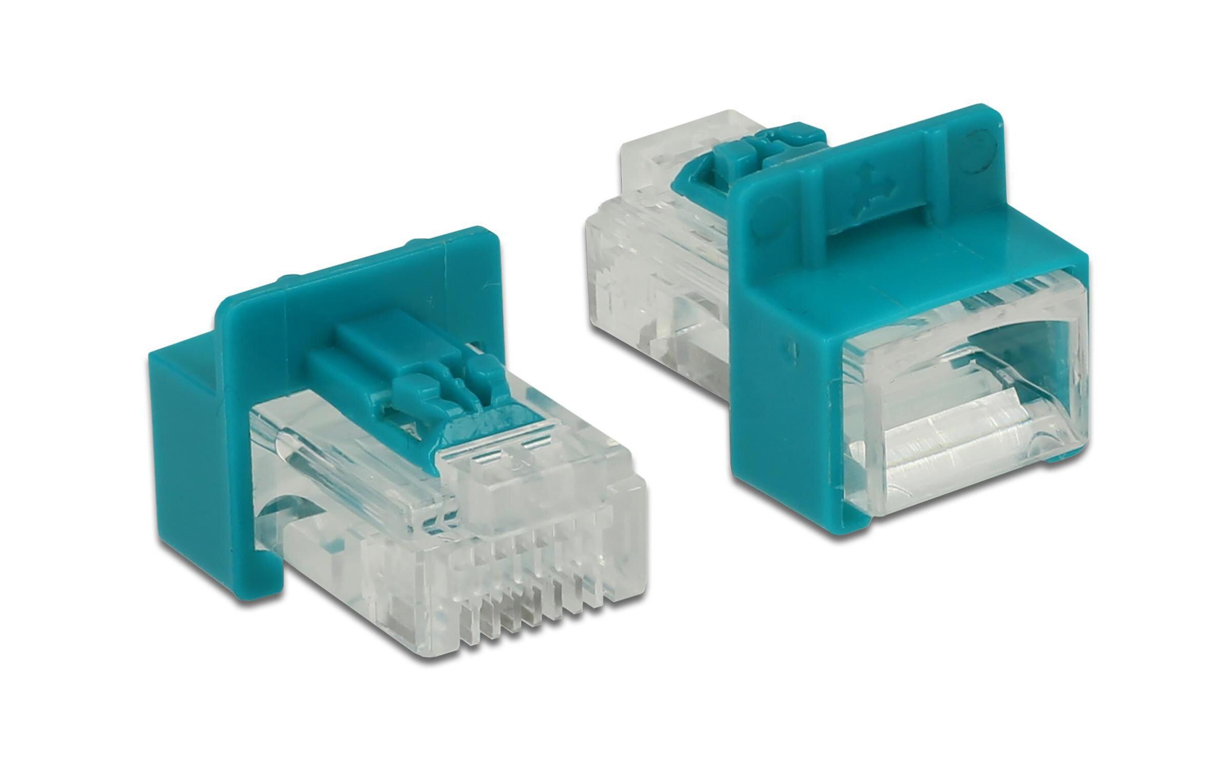 Clip RJ45 Portverriegelung inkl. Stecker Set 6 StückDelock RJ45 Secure Clip mit Stecker Set mit 6 Stück