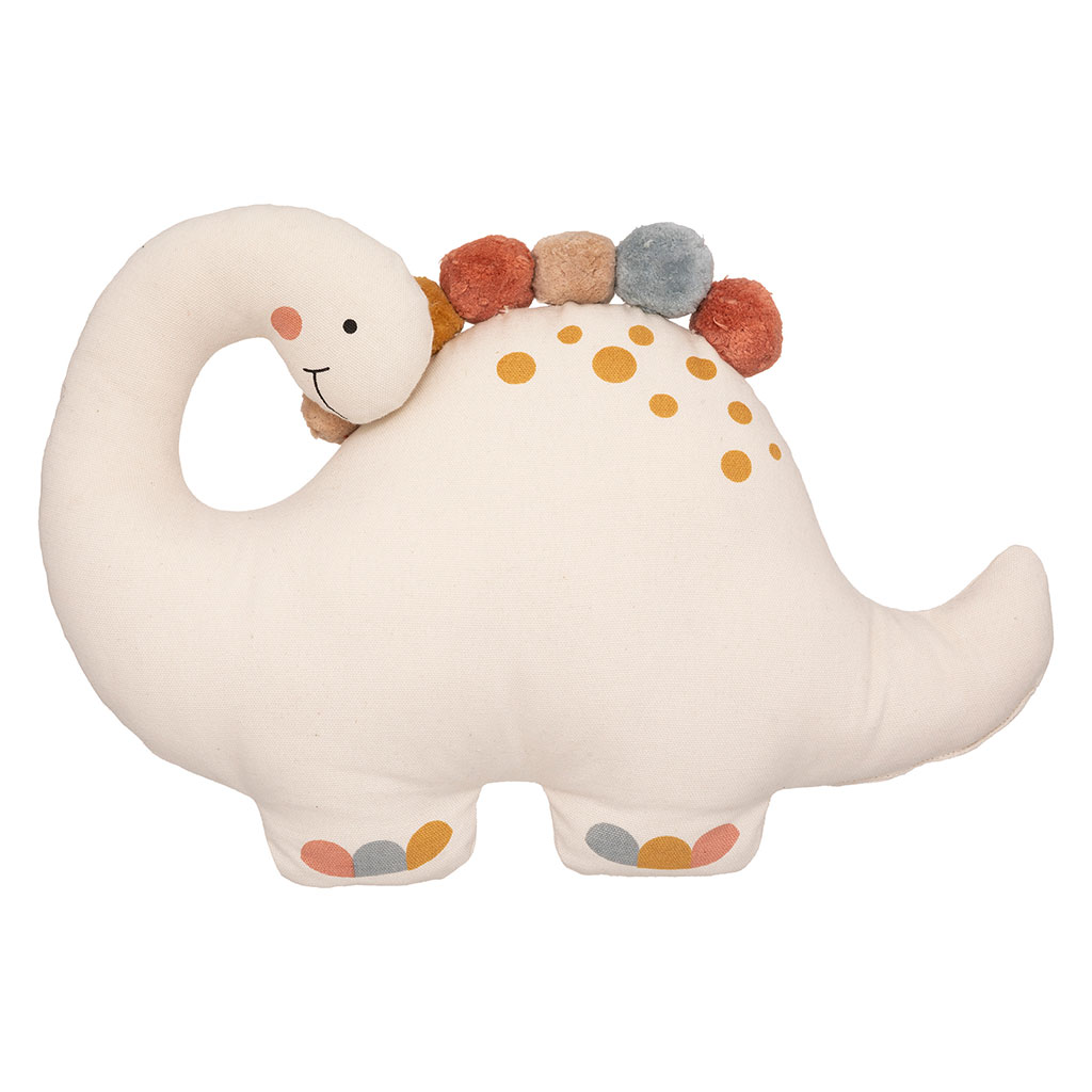 Coussin dinosaure avec pompons 40x30x8cm