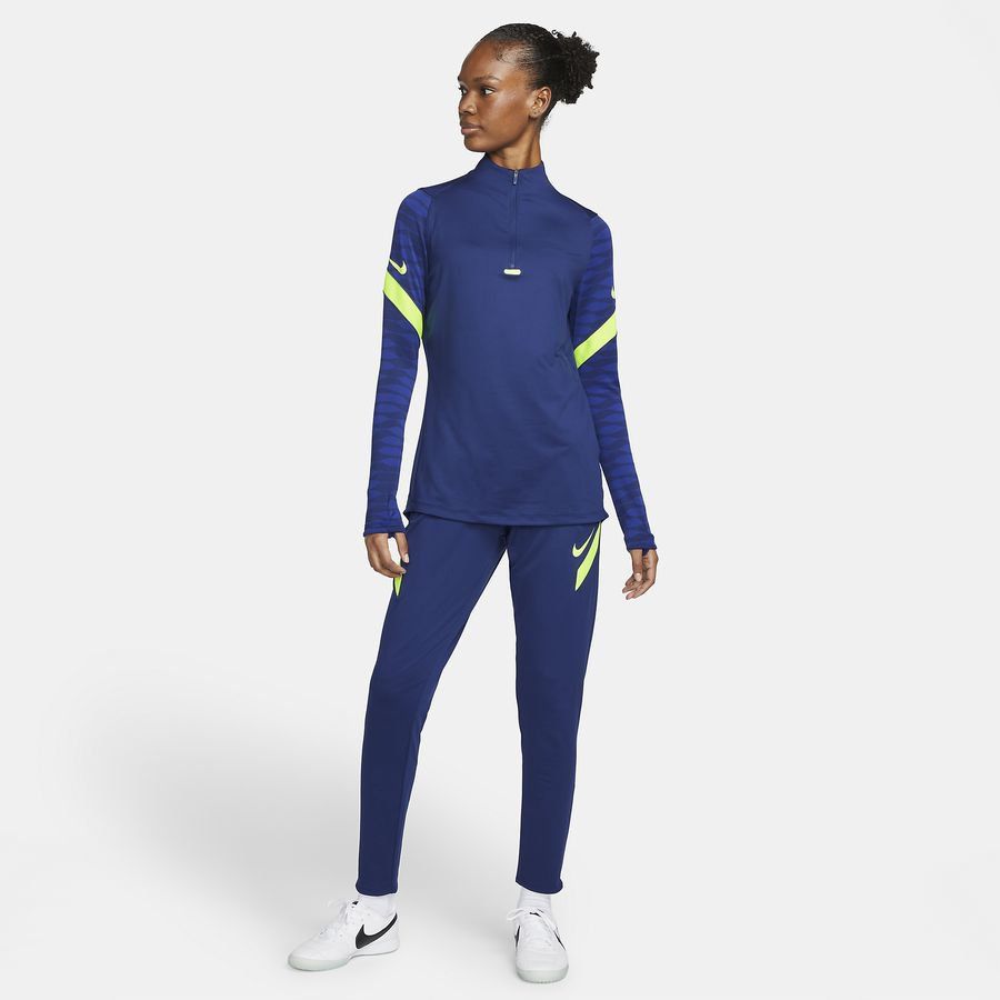 Nike Maillot d'Entraînement Dri-FIT Strike 21 Drill - Bleu Marine/Jaune Fluo Femme