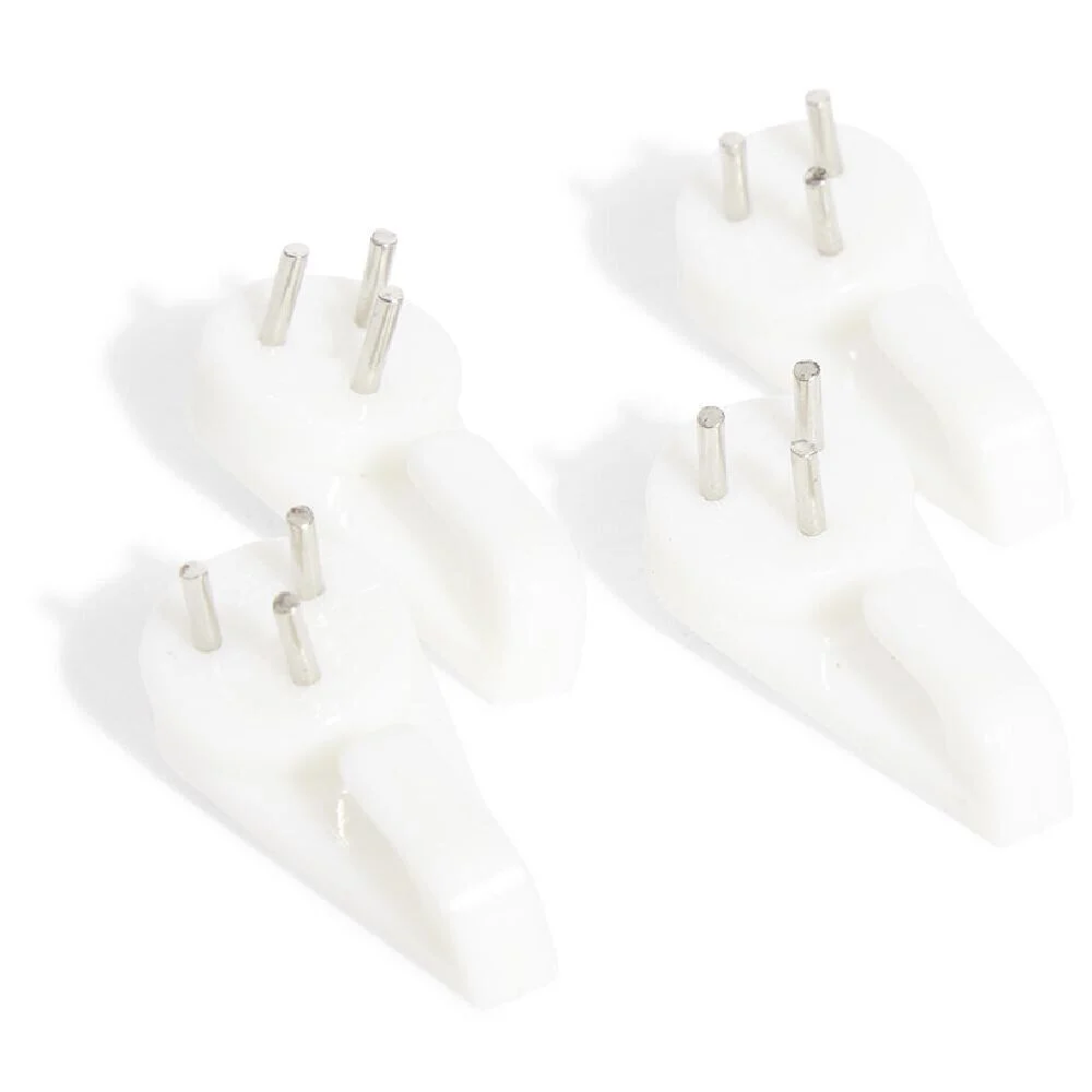 4 crochets pour béton plastique blanc - 30 mm