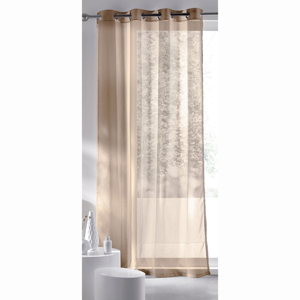 SO'HOME<br>Cortina de vidro com ilhós, Limpo