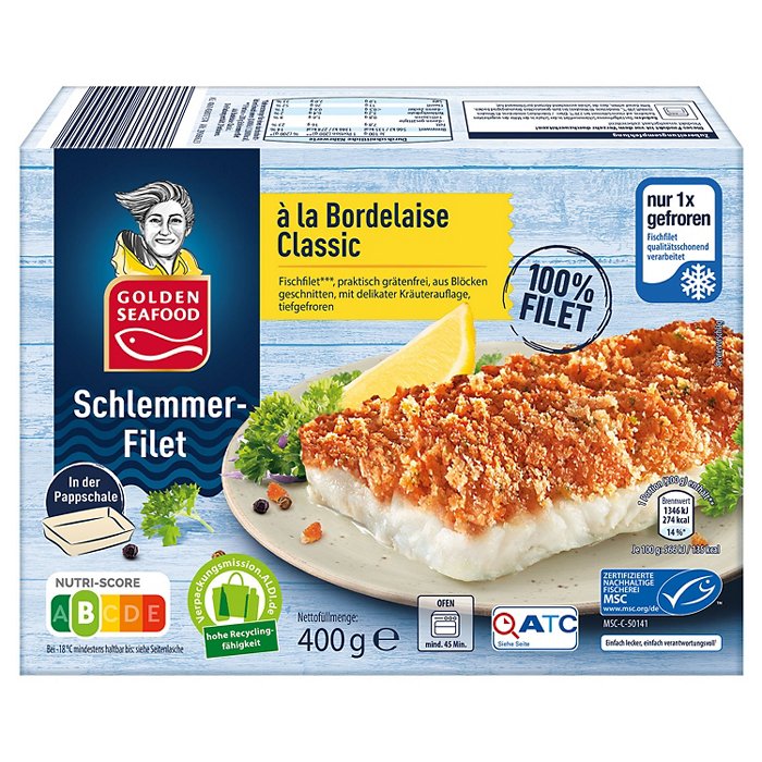 GOLDEN SEAFOOD Schlemmerfilet 400 g, Bordelaise Classic