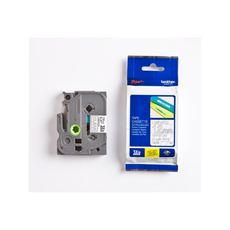 Brother P-Touch Band TZe-135, 12 mm, weiss auf transparent