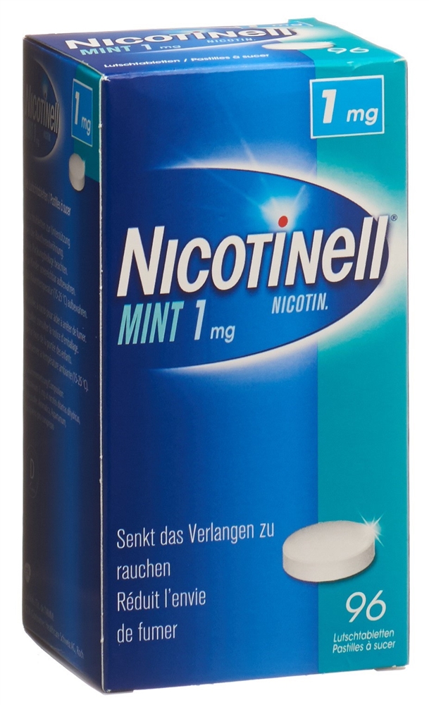 NICOTINELL Lutschtabl 1 mg mint Blist 96 Stk<br>96 Stück, Blister, Lutschtablette, mint