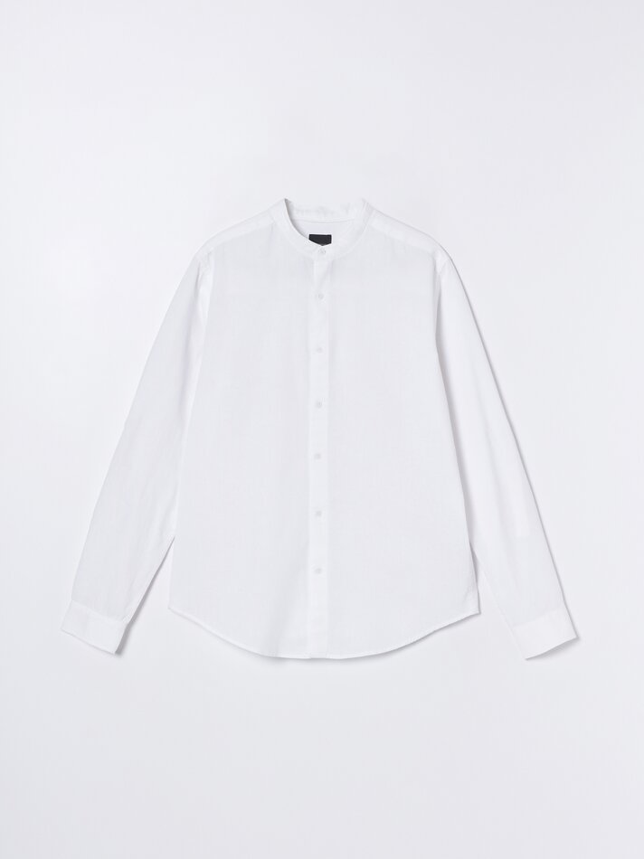 Camisa de algodão e linho - Branca