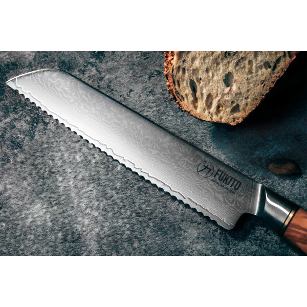 Couteau Fukito Olive Damas modèle Pain 21cm Fukito