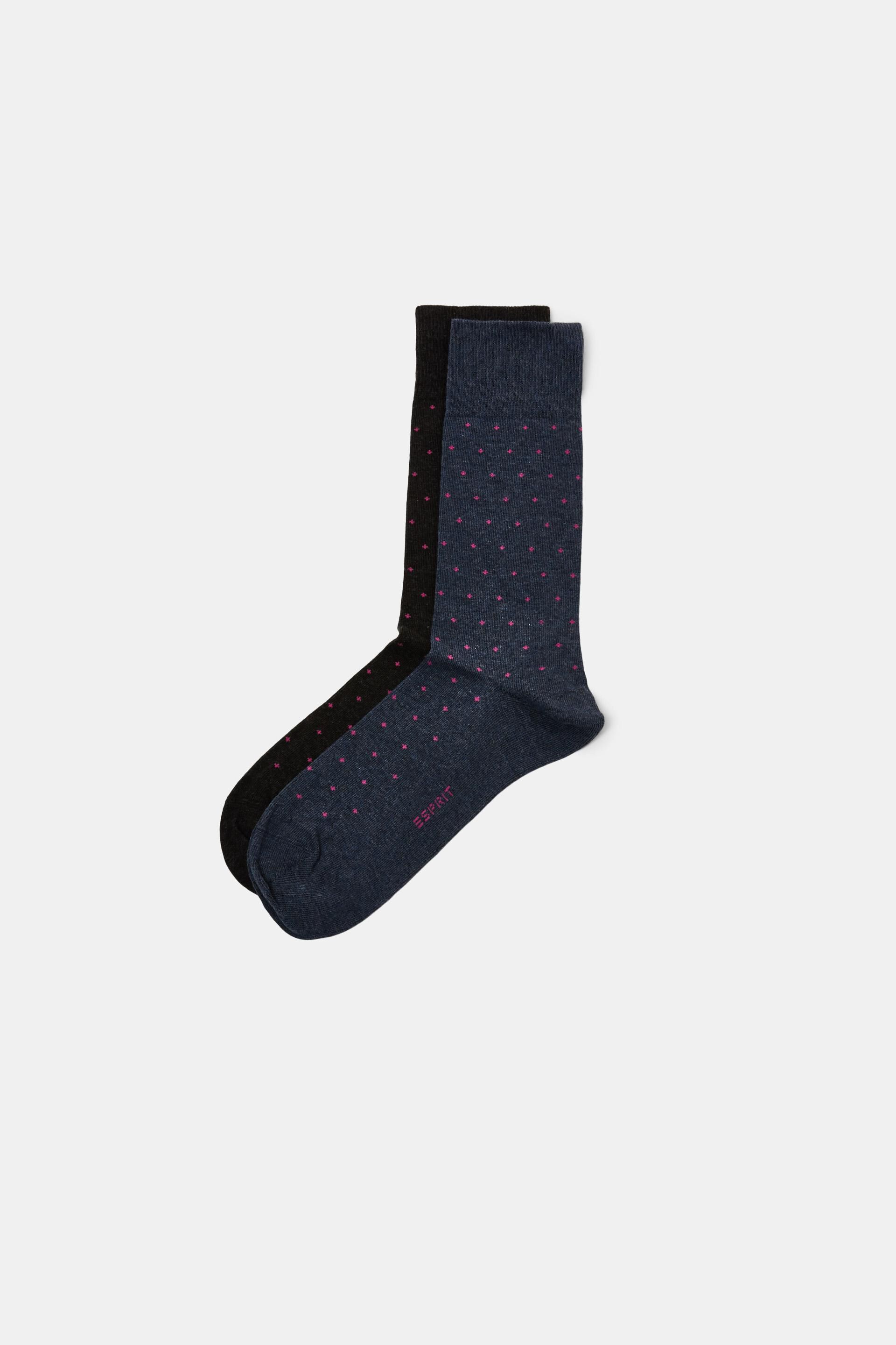 Lot de 2paires de chaussettes ornées d’un motif à pois, coton biologique