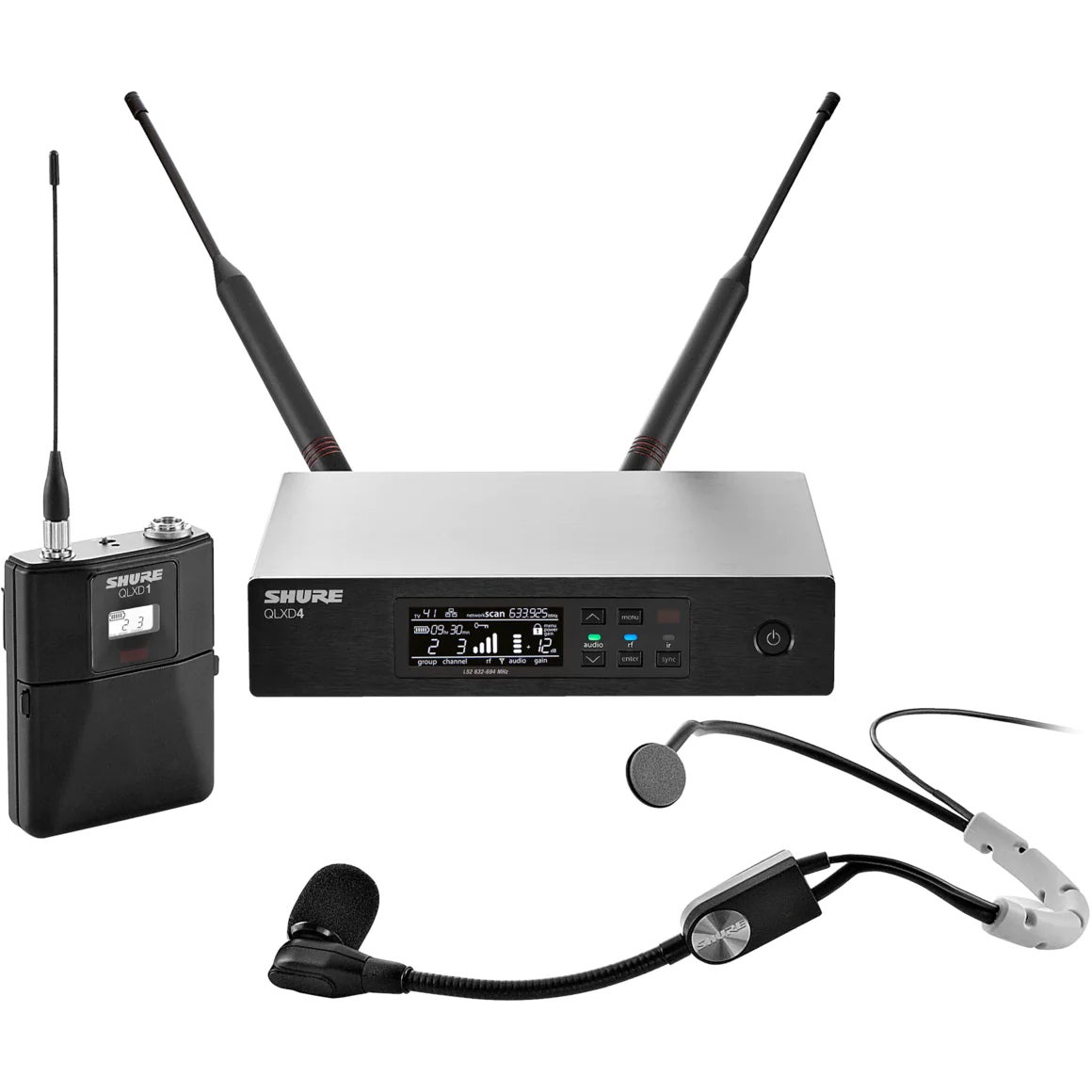 Shure QLXD14E/SM35-S50 draadloos headsetsysteem (823-832 MHz & 863-865 MHz)