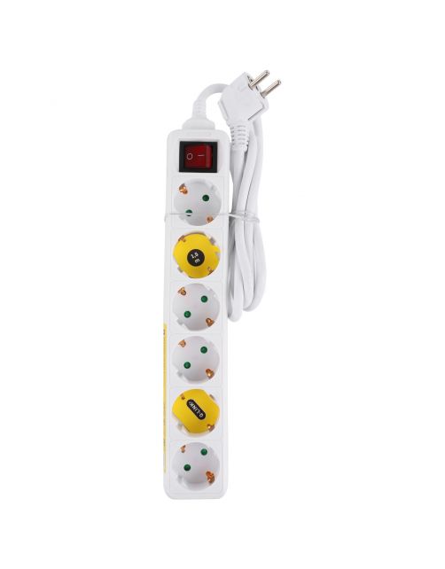 Q-Link Stekkerdoos 6v Schakelaar - Elektra - 1.5 m Wit Ra 3x1.5mm