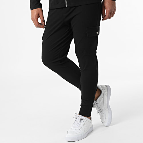 Ensemble Veste Zippée Pantalon Cargo 22047 Noir