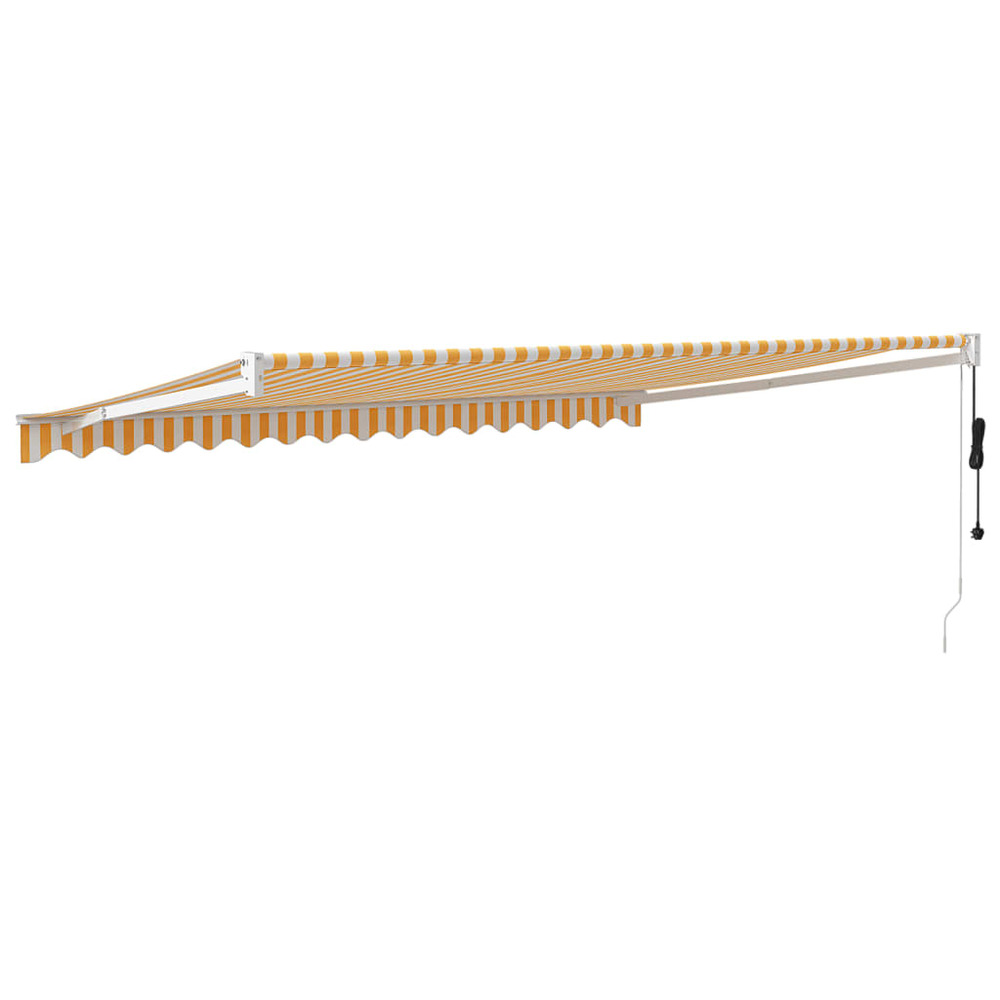 Auvent rétractable automatique jaune et blanc 4x3 m