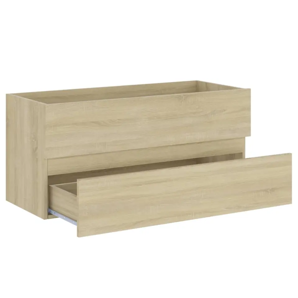 vidaXL - Wastafelkast - Bruin - Bewerkt hout - 100 x 38.5 x 45 cm
