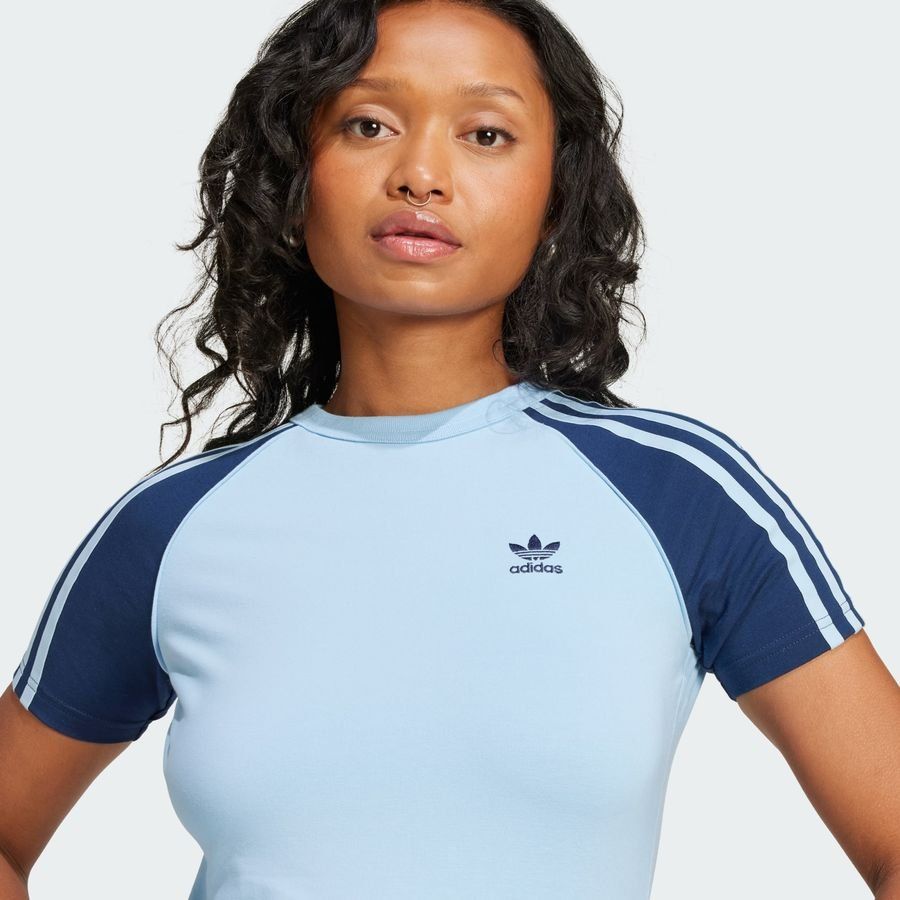 Adidas Original T-shirt slim manches raglan 3 bandes Adicolor