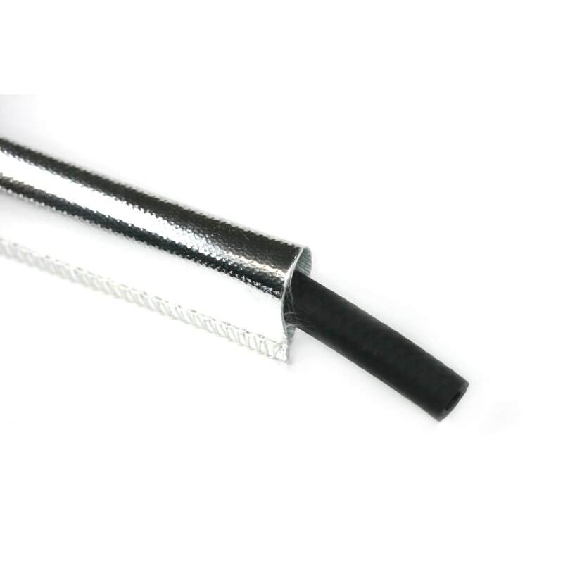 Aluminium-Glasfaser Hitzeschutzschlauch - Innendurchmesser 20mm - Stärke 1,4mm (Meterware)