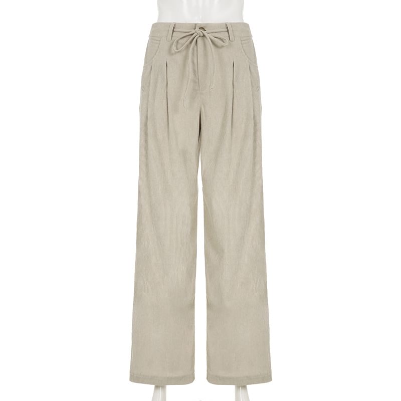 Cincine - Corduroy broek met hoge taille en wijde pijpen