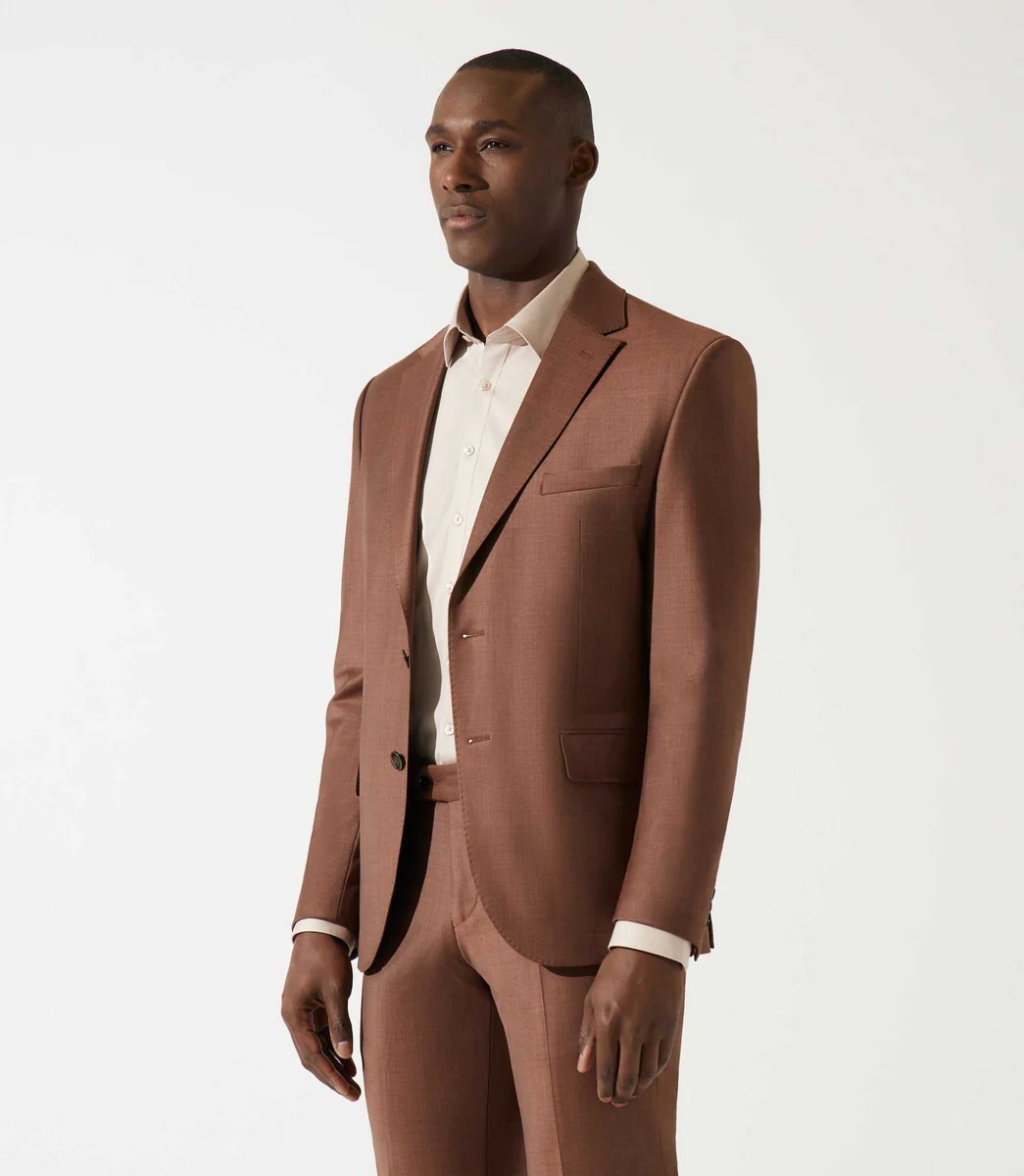 Costume 2 boutons marron cannelle