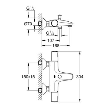 Grohe Precision Start Badkraan mat zwart