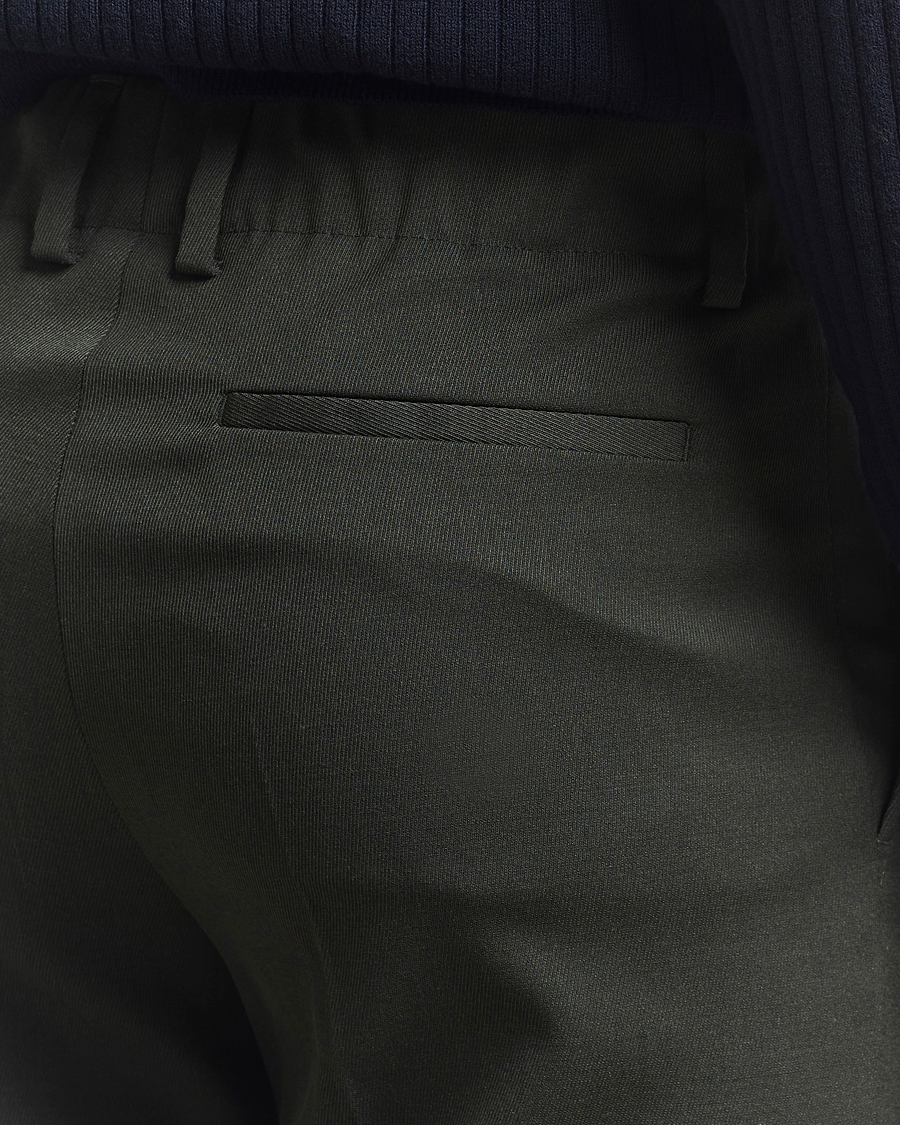 Filippa K Tailored Twill Drawstring Trousers Green Melange