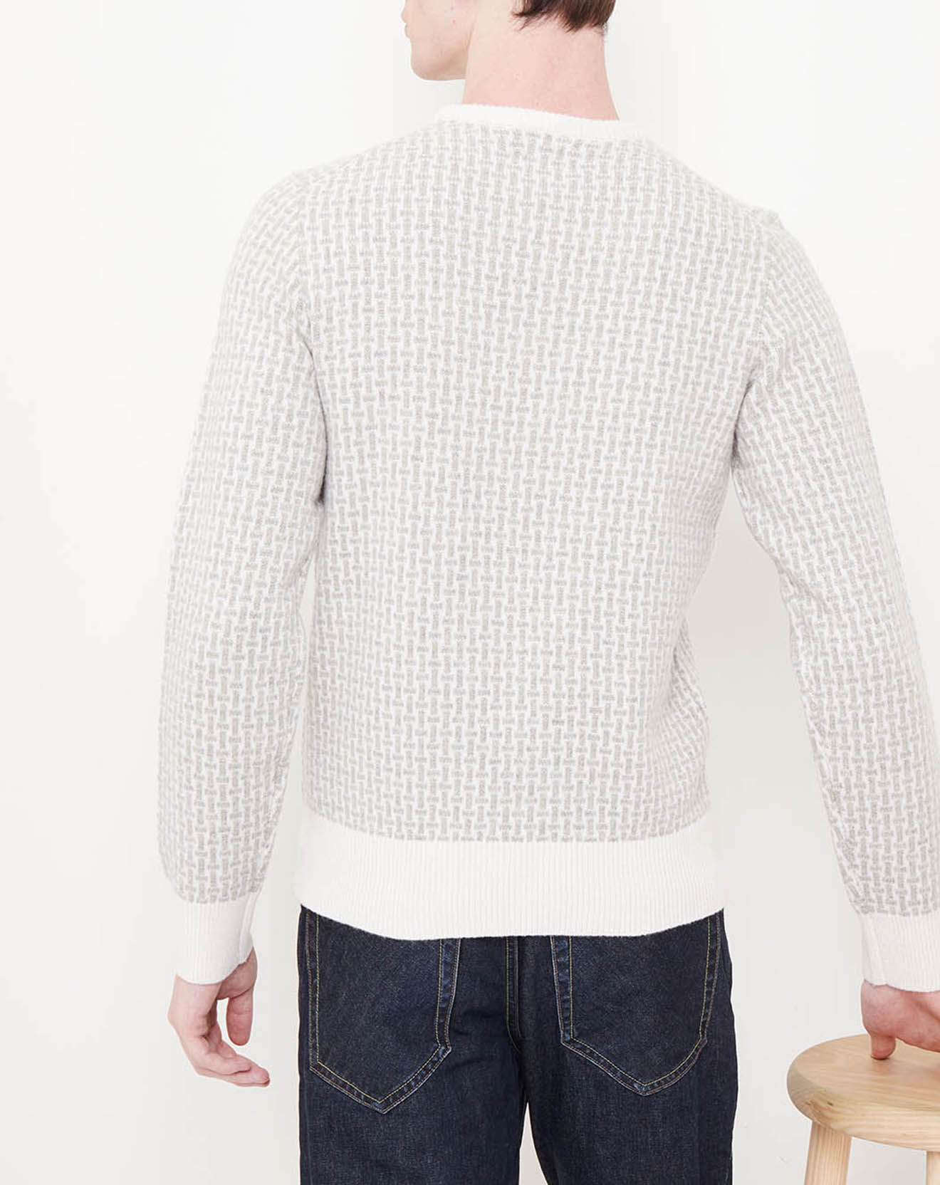 Hartford Pull en Laine mélangée Jacquard à motifs beige/gris