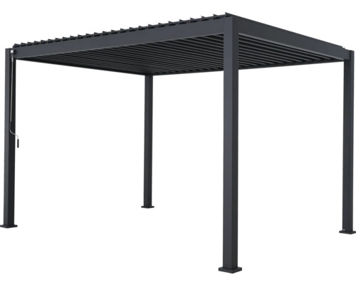Pergola Mirador Deluxe 3x3.6 Paaldikte 11 x 11 cm 301,24 x 362,2 cm zwart
