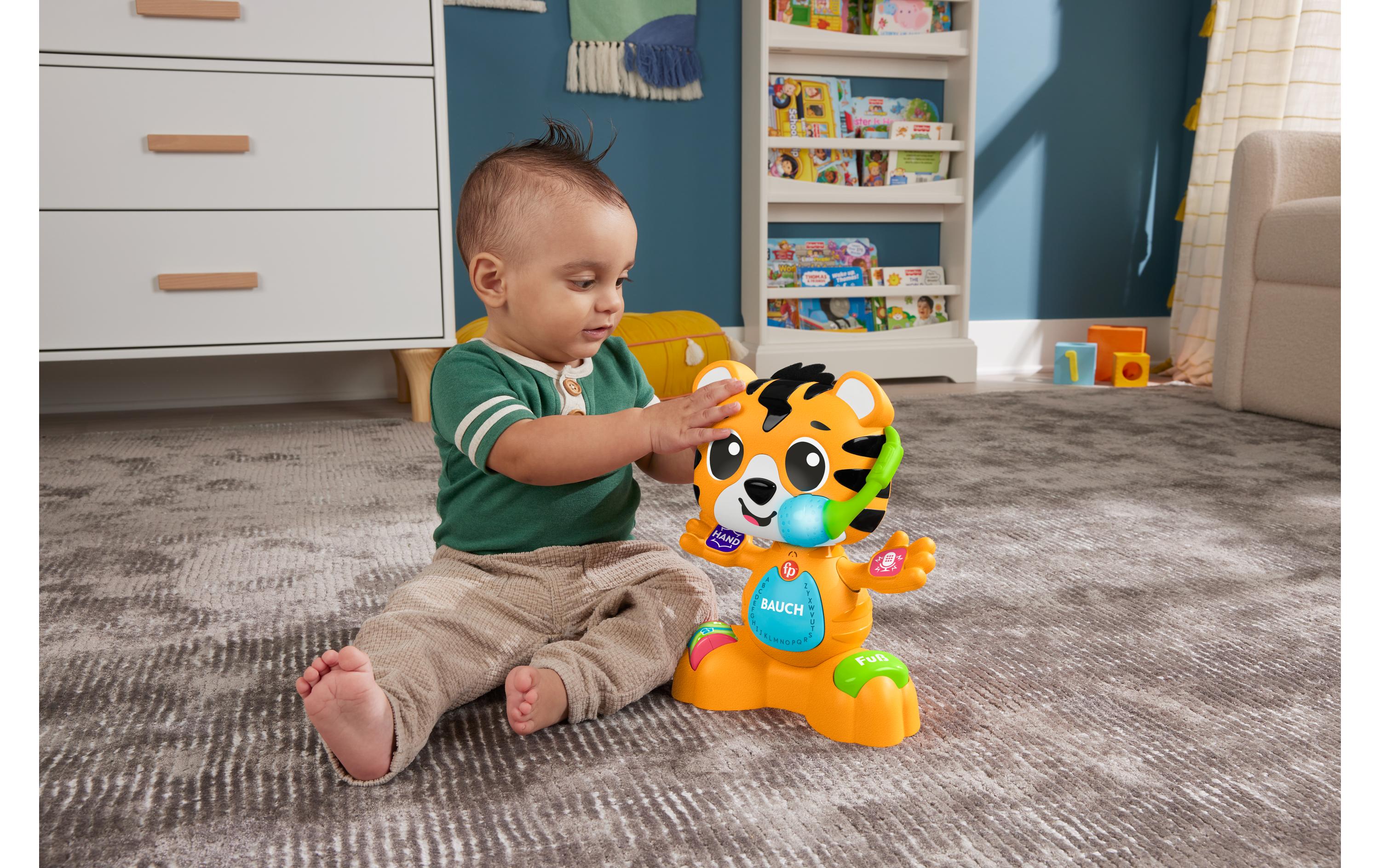 Beat Bande Lern & Tanz Tiger Justin -DE-Interaktives Tiger-Lernspielzeug mit über 50 lustigen Liedern, Geräuschen und Sätzen,