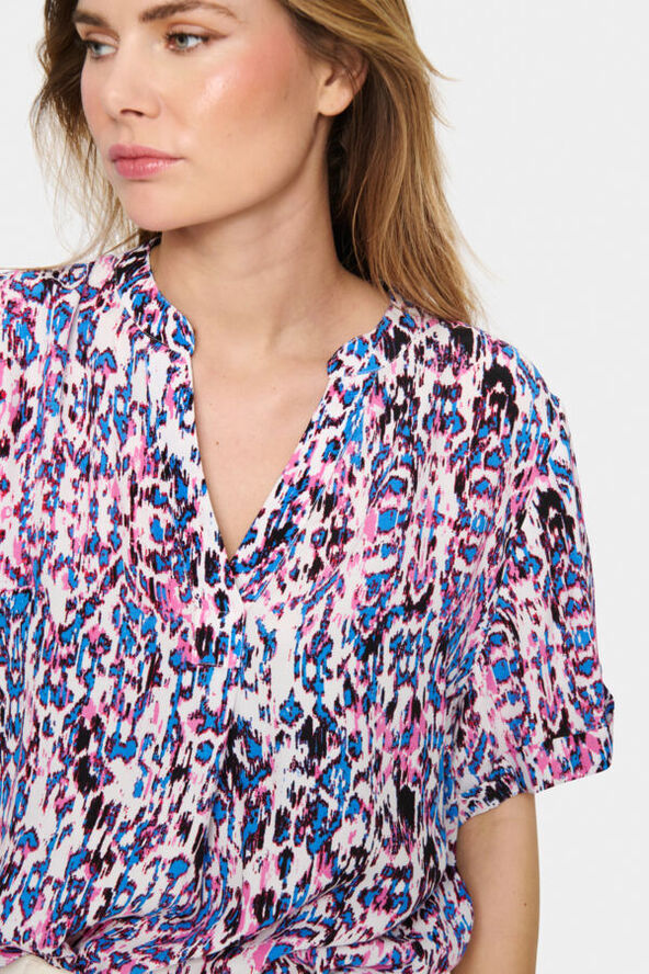 Saint Tropez AgnesSZ SS Top Pink c. ikat paint