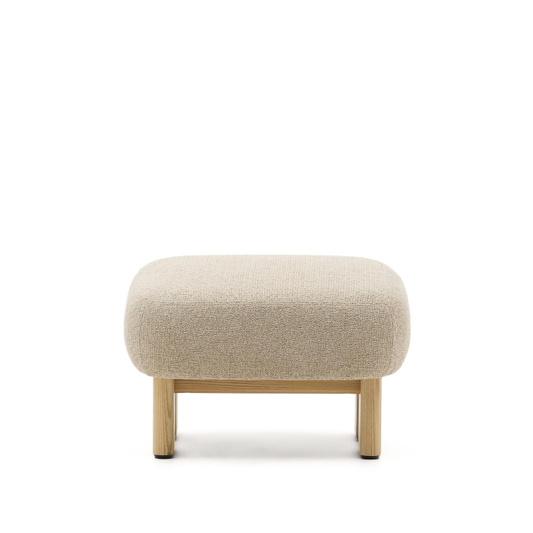 Kave Home Nema voetenbank walnoot/taupe