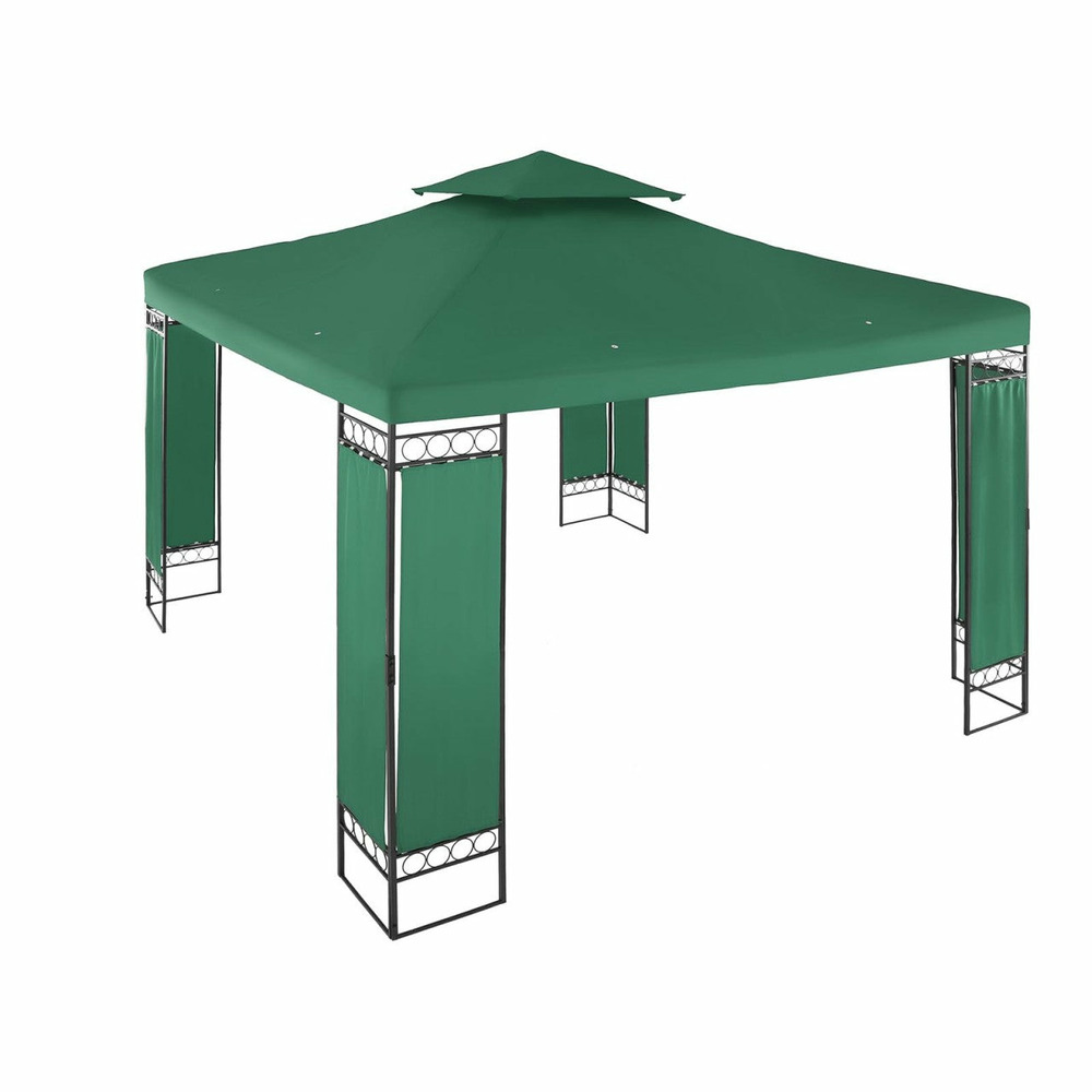 Pergola pavillon barnum tonnelle tente abri gazebo de jardin terrasse vert - 3 x 3 m - 160 g/m²