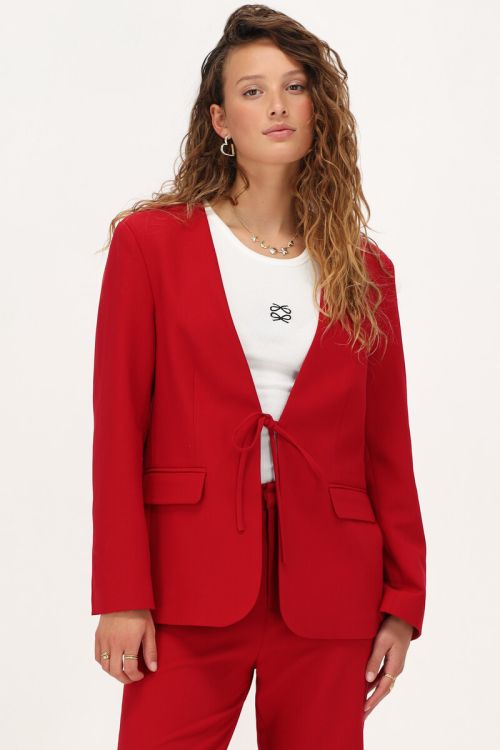 Rode blazer met strik