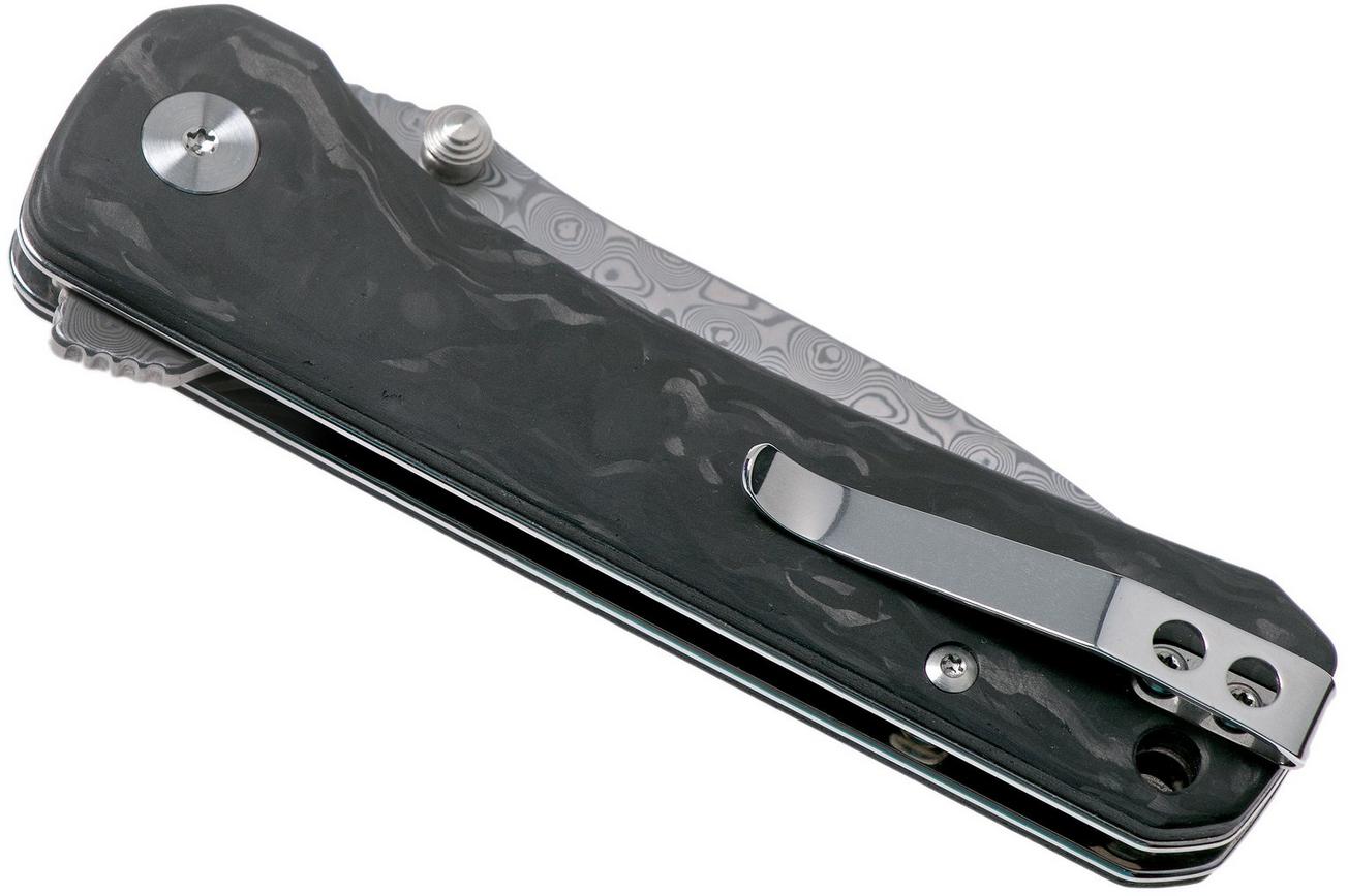 QSP Knife Hawk QS131-E Shredded Carbonfiber, Damascus zakmes