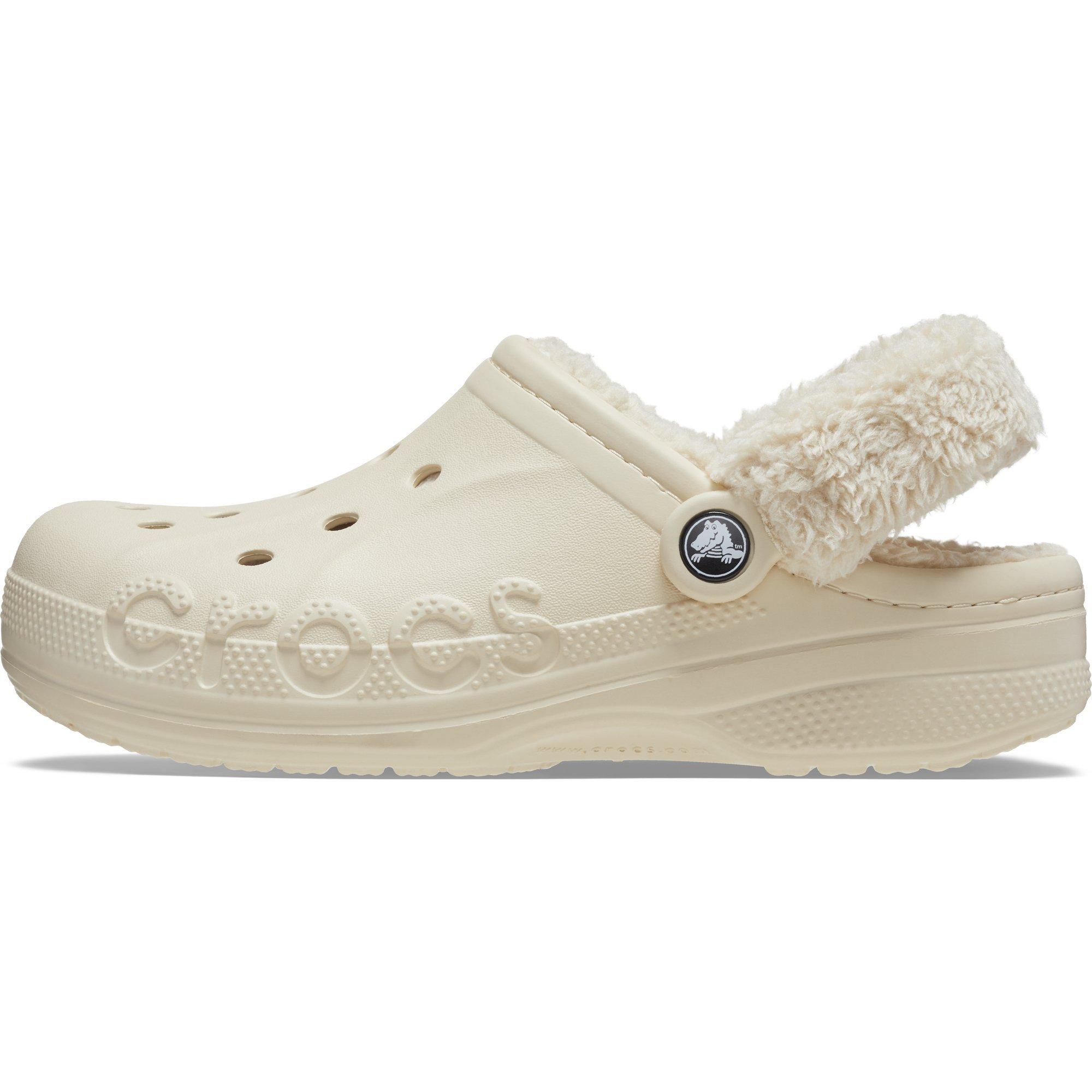 Crocs Baya Lined Fuzz Strap Clogs Womens