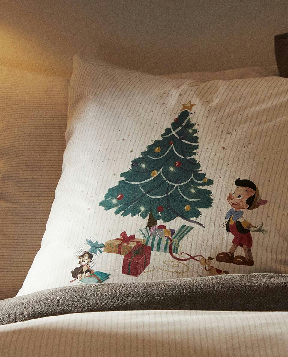FRONHA INFANTIL DE ALGODÃO COM ESTAMPA DE PINÓQUIO DA DISNEY PARA O NATAL