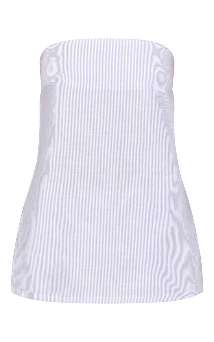 Bleu Haut Bandeau Long Rayé Tissé Tall