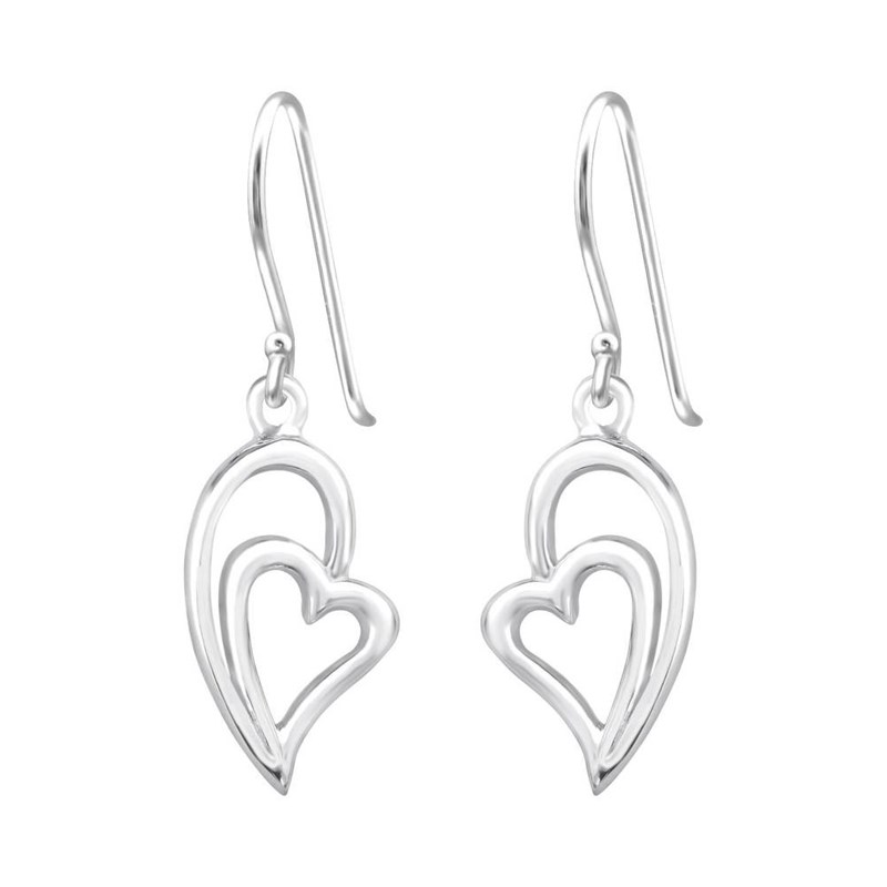 Boucle d'oreille coeur en argent 925/1000