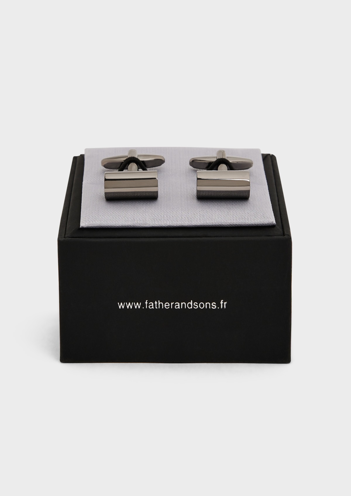 Boutons de manchettes cylindriques argent