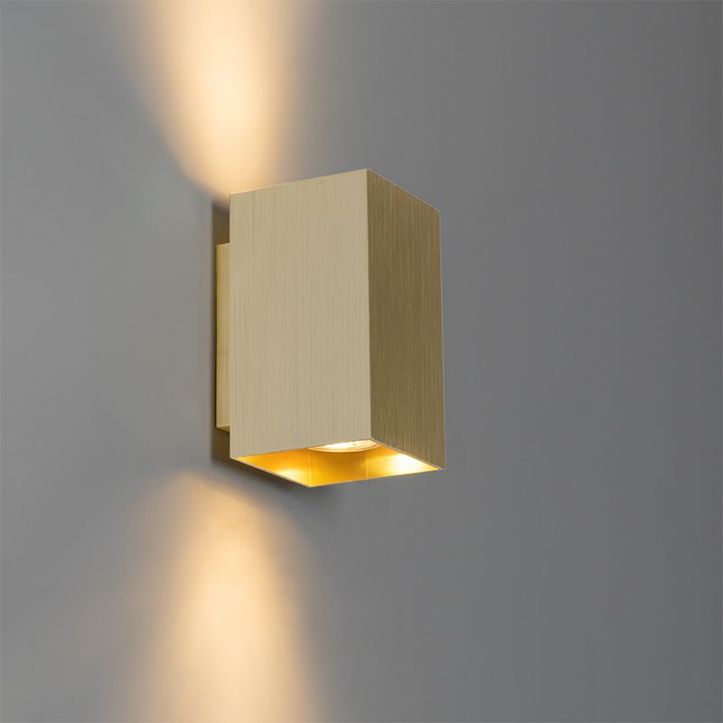 Moderne wandlamp goud vierkant 2-lichts - Sandy