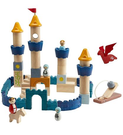 PlanToys Tr?leget?j - Slotsklodser - 47 Dele - Tr?