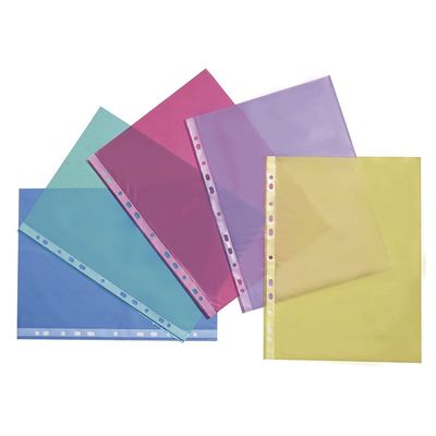 Viquel - 50 Pochettes perforées - A4 - 7/100 - couleurs assorties