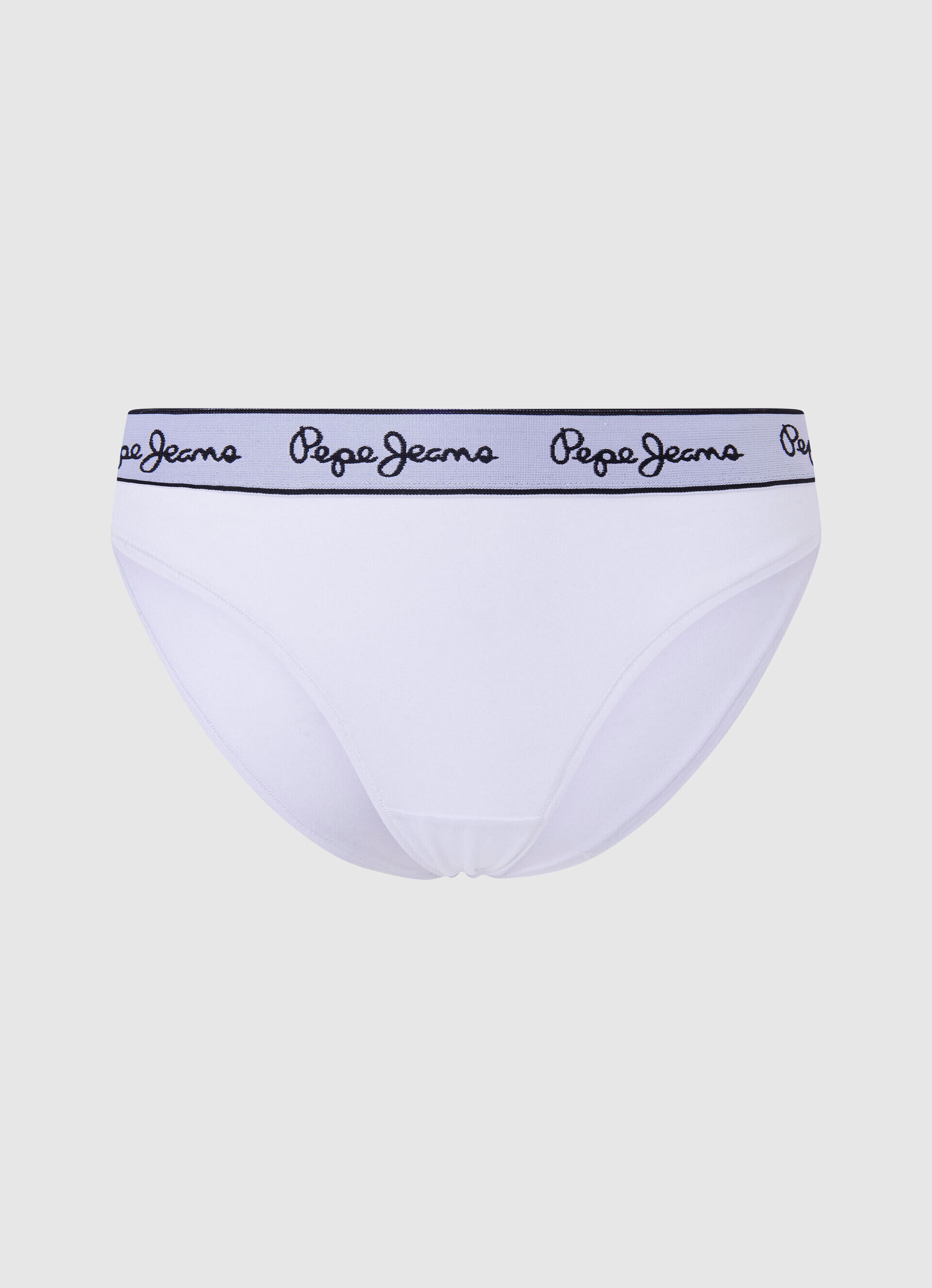 Calcinha clássica com logo estampado - branca