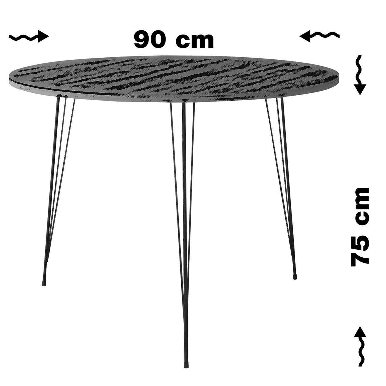 Wooden Art Table sandalf noir/blanc - 90x75x90 cm