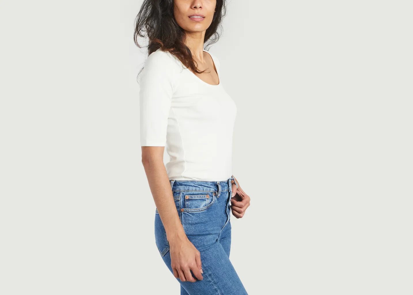 T-shirt manches 3/4 en coton bio Alexa Samsoe Samsoe
