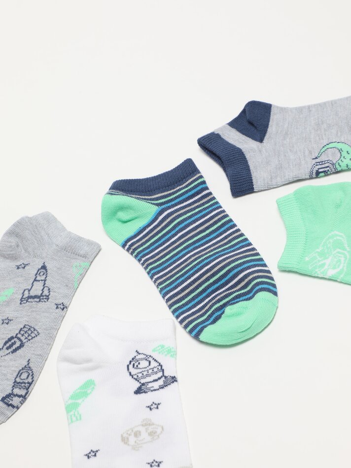 Pacote com 5 pares de meias estampadas - Sortidas