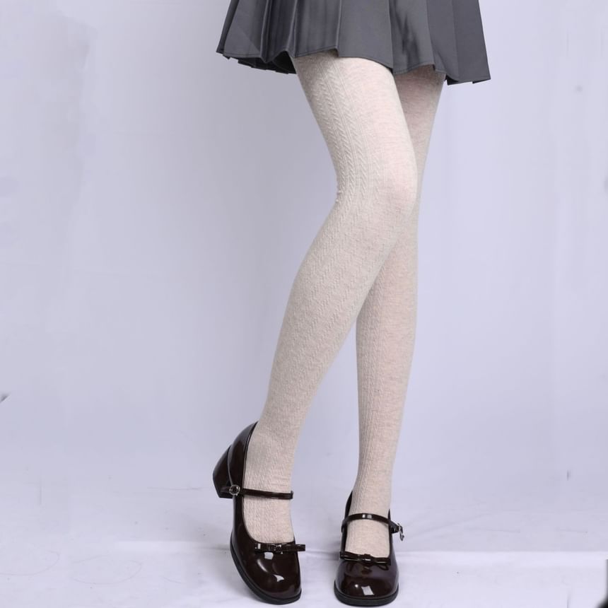 Romilan - Effen kabelgebreide panty